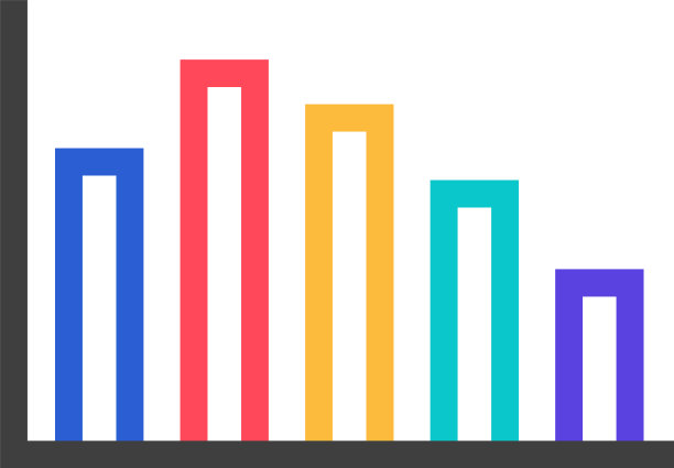 在白色背景上的彩色营销图表图片下载
