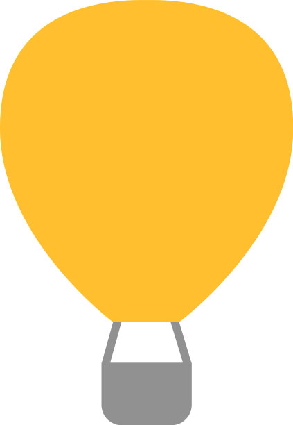 白色背景上的黄色气球图片下载