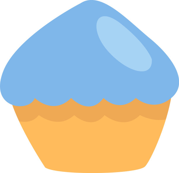 白色背景下的蓝色蛋糕图片下载