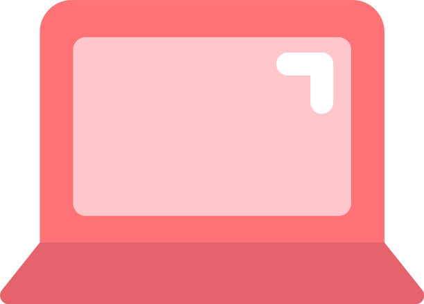 白色背景上的现代红色笔记本电脑图片下载