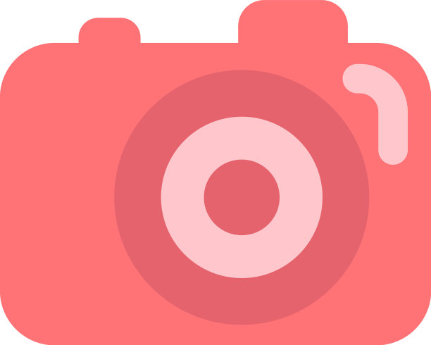 白色背景下的红色相机图片下载