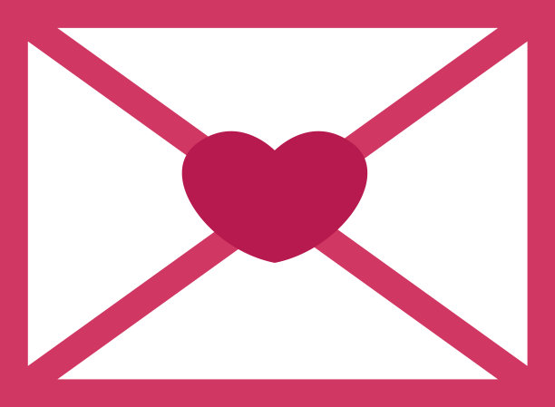 白底心形情书图片下载