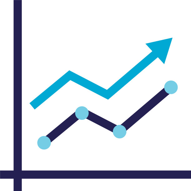 白色背景上的蓝色分析箭头图片下载
