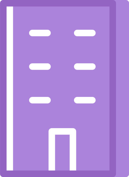 白色背景下的紫色无聊建筑图片下载