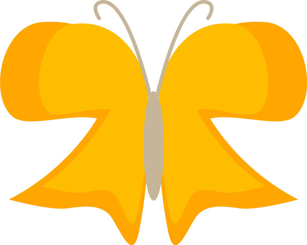 白色背景上橙色的春天蝴蝶图片下载