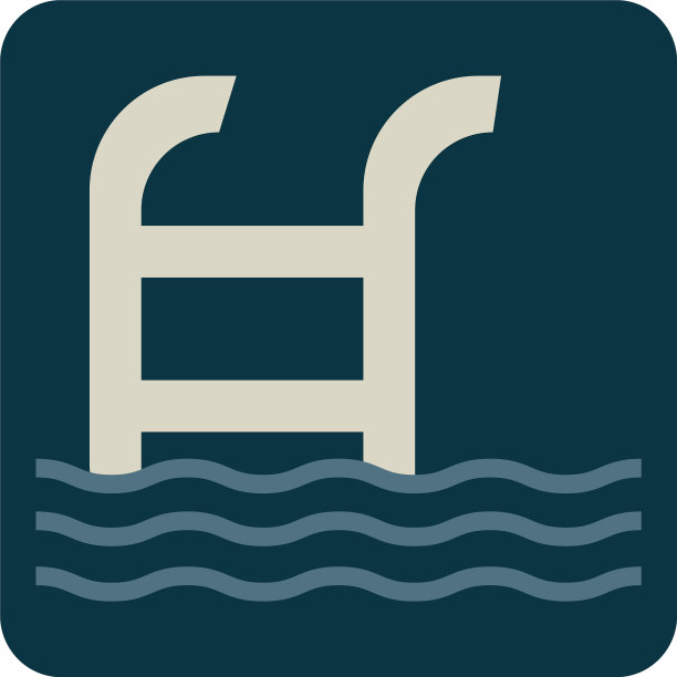 白色背景上的酒店游泳池图片下载