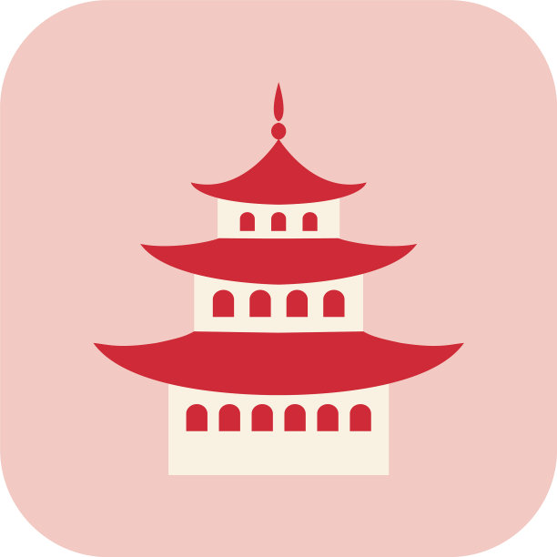 白色背景上的日本城堡图片下载