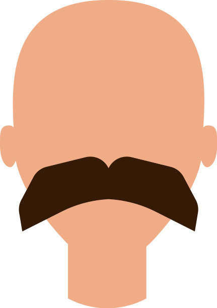 白色背景下留着可悲小胡子的男人图片下载