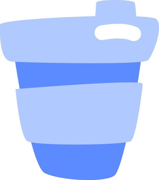 白色背景上的蓝色办公室杯子图片下载