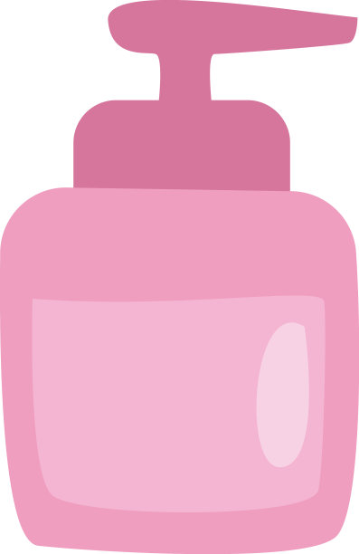 白色背景上的粉色肥皂液图片下载