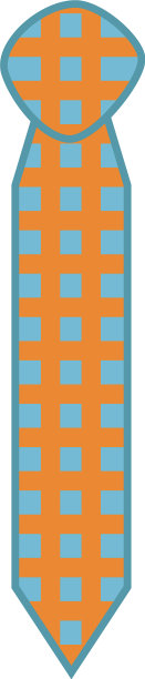 白色背景上的橙色男士领带图片下载