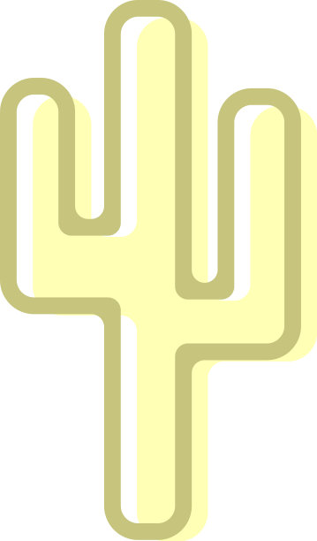 白色背景下的黄色沙漠仙人掌图片下载