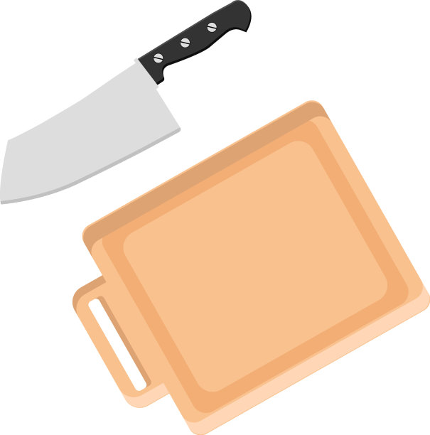 白色背景上的木制砧板图片下载