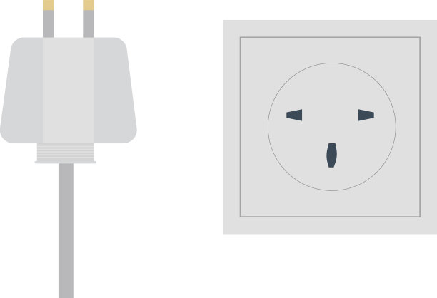 白色背景上的电动插头图片下载