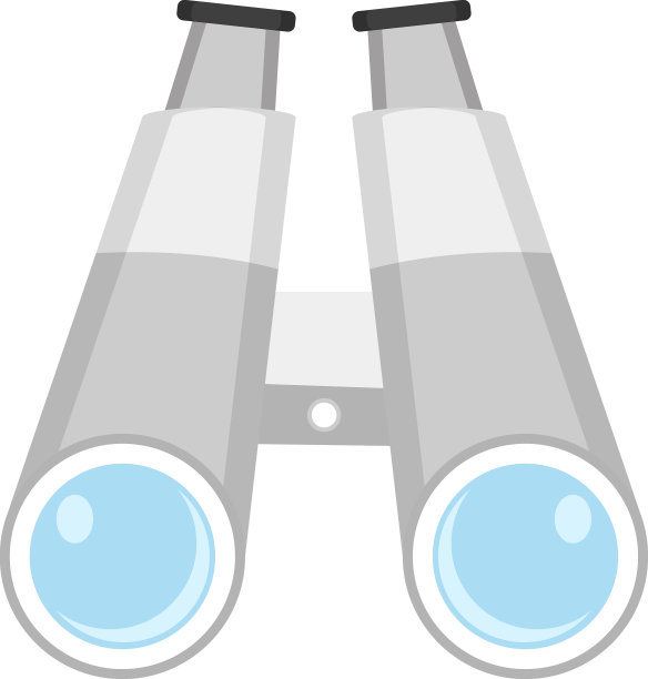 白色背景下的灰色双筒望远镜图片下载