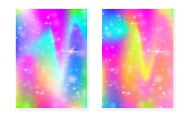 卡哇伊背景彩虹公主梯度图片下载