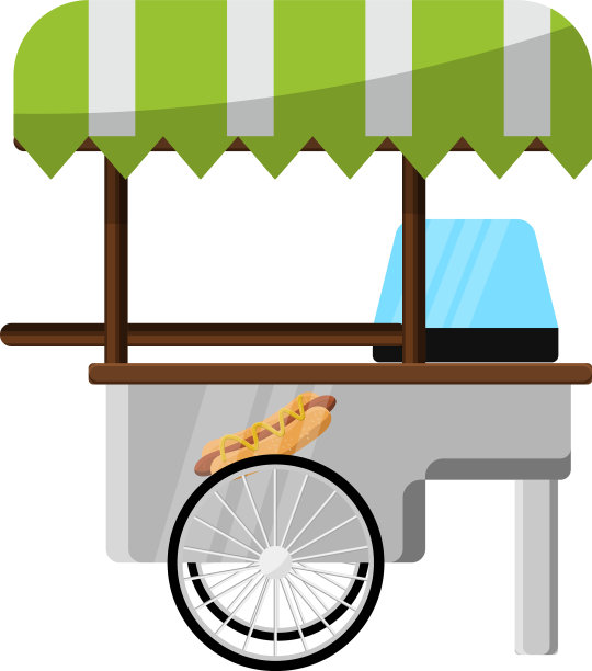 白色背景的餐车图片下载