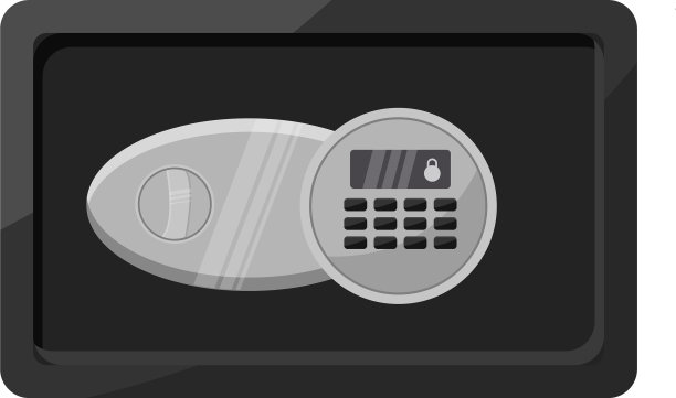 小钱安全在白色背景图片下载