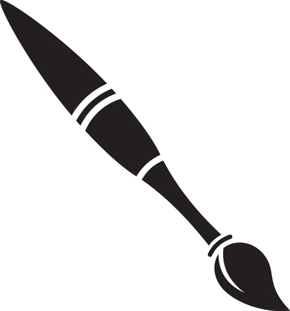 油漆刷图标符号平面图形和网络图片下载