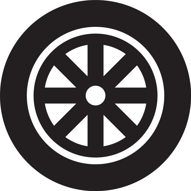 轮胎车轮图标模板黑色可编辑图片下载