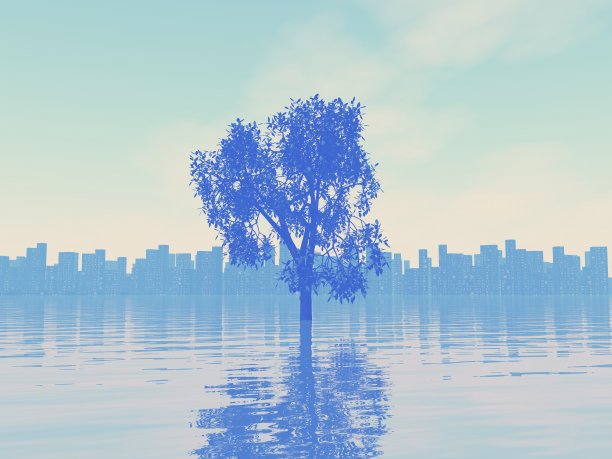 湖泊和树木的奇妙景色图片下载