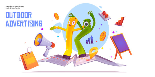 户外广告，卡通横幅，空中清醒的人图片下载