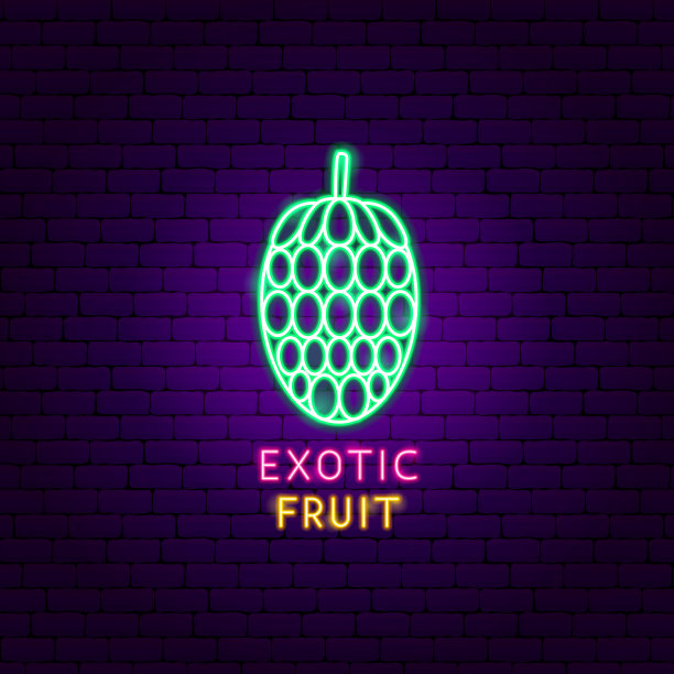 异域水果霓虹灯标签图片下载