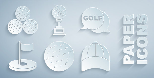 设置高尔夫球标签洞与旗帜棒球帽图片下载