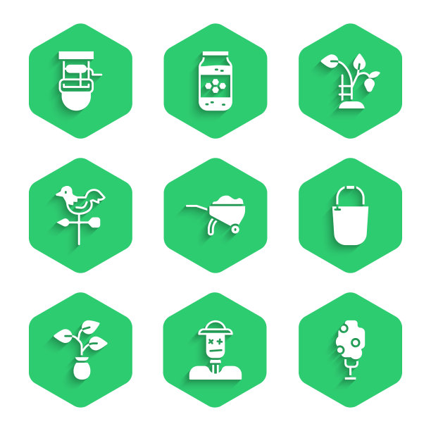 独轮手推车与泥土稻草人树苹果图片下载