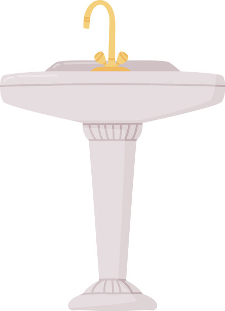 白色浴室水槽盆与水龙头隔离图片下载