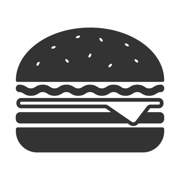 向量汉堡图标。汉堡插图。芝士汉堡被隔离在白色背景上。快餐的概念。餐厅，咖啡厅，酒店菜单的Logo，平面设计。图片下载