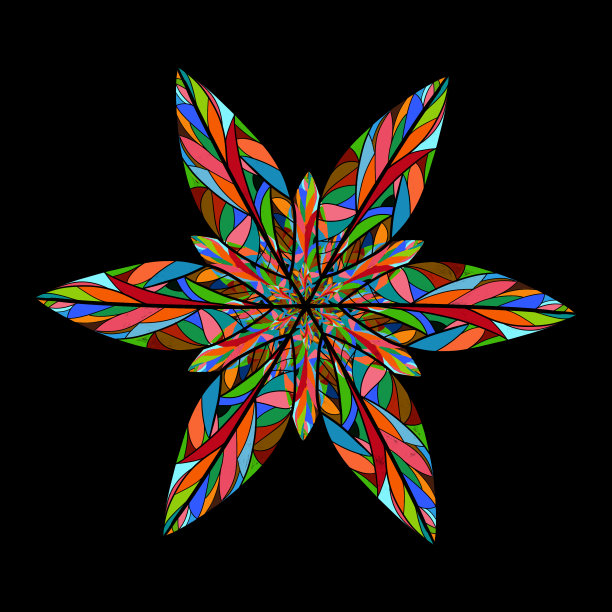 彩色插图分形斐波那契花图片下载