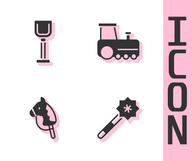 设置魔棒铲子玩具玩具马和火车图片下载