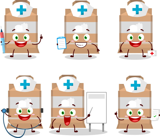 医生专业表情包与快餐袋图片下载