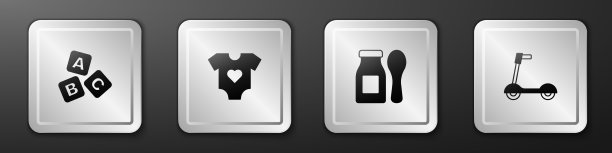 设置ABC块婴儿衣服酸奶瓶图片下载