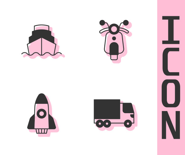 集货运卡车、游轮、火箭和图片下载