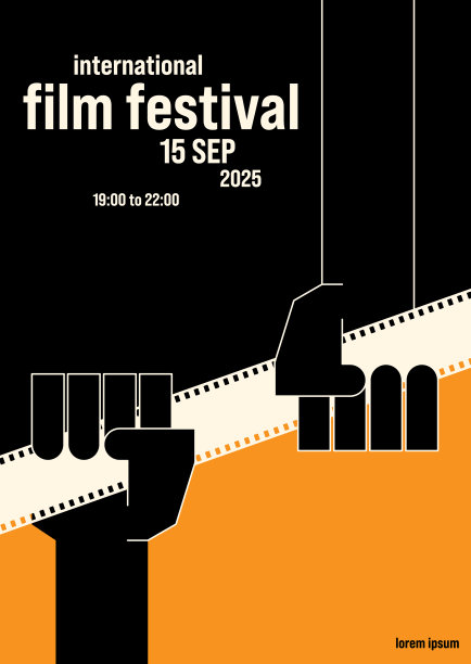 电影和电影海报设计模板背景与幻灯片图片下载