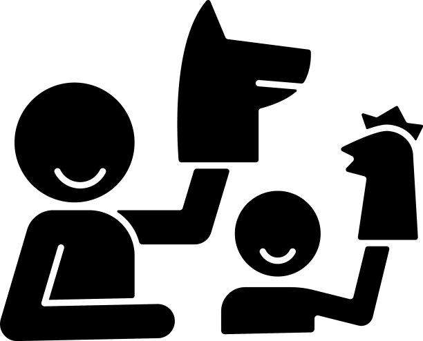 玩木偶的黑色字形图标图片下载