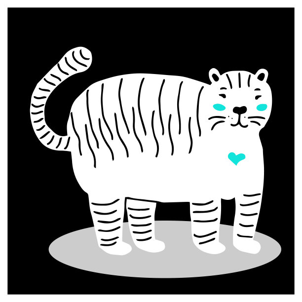 2022年新年快乐，新年象征虎的一年，。孤立的卡通元素。祝贺的向量的明信片。老虎向量孤立。冬季人物的卡片，邀请和儿童游戏图片下载