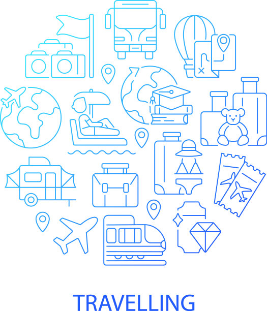 旅行抽象梯度线性概念布局图片下载