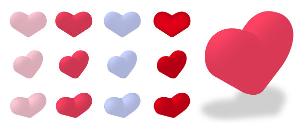 套心不同颜色的爱相互图片下载