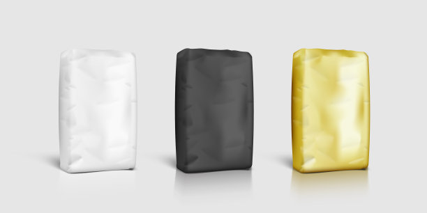 白色、黑色、金色的面粉或其他产品袋图片下载