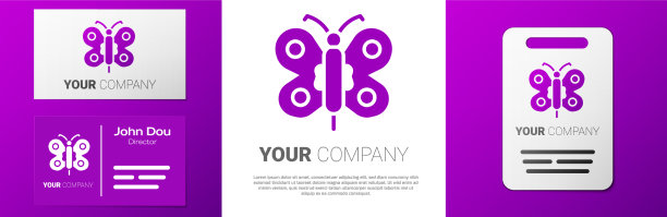 标志类型蝴蝶图标孤立在白色图片下载