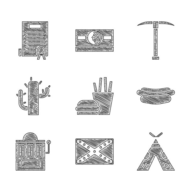 设置汉堡和炸薯条旗帜邦联图片下载