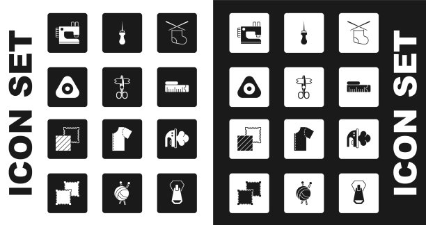 准备好针织针、剪刀、缝纫粉笔图片下载