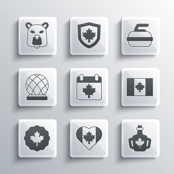 心形加拿大国旗枫木瓶图片下载