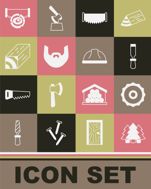 设置圣诞树圆锯片凿工具图片下载