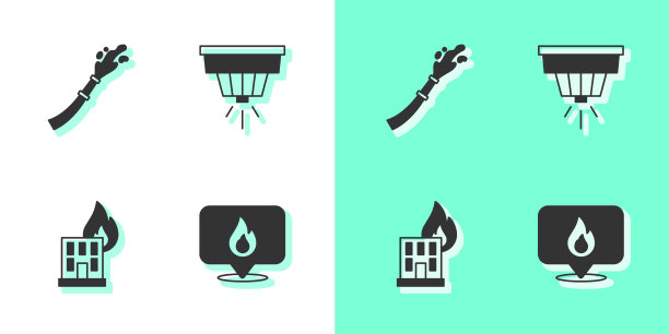 设置位置与火焰火焰消防软管卷线图片下载