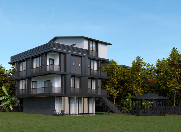 3D插画：新建的豪华住宅图片下载