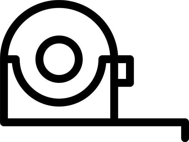 和标志卷尺轮廓风格图标图片下载